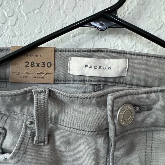 NWT - PacSun Eco High Stretch Gray Stacked Skinny Jeans - Men 28x30 - Picture 6 of 7